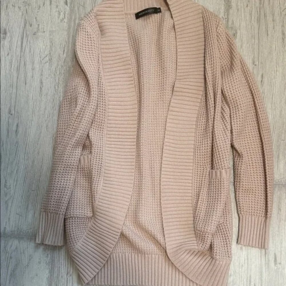 Elegant Blush Open-Front Cardigan
